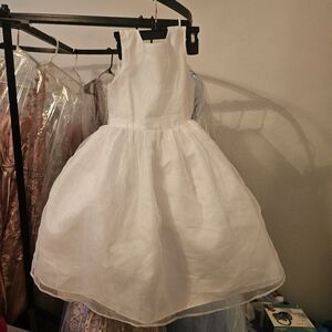 David’s Bridal Lace and Mesh Flower Girl Dress​​​​​ puffy tulle white sz 3